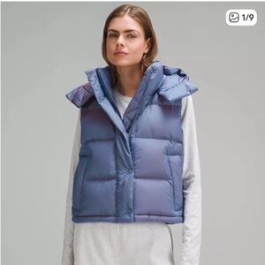 lululemon athletica Purple Blue Puff iridescent Cropped Vest Size 4